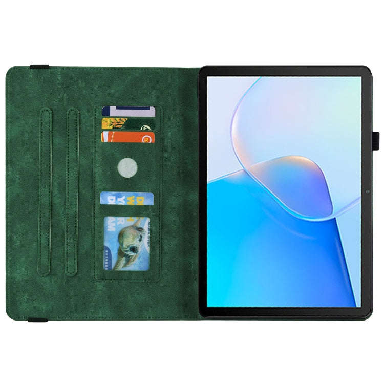 For Huawei MatePad SE Butterfly Flower Embossed Leather Tablet Case(Green)