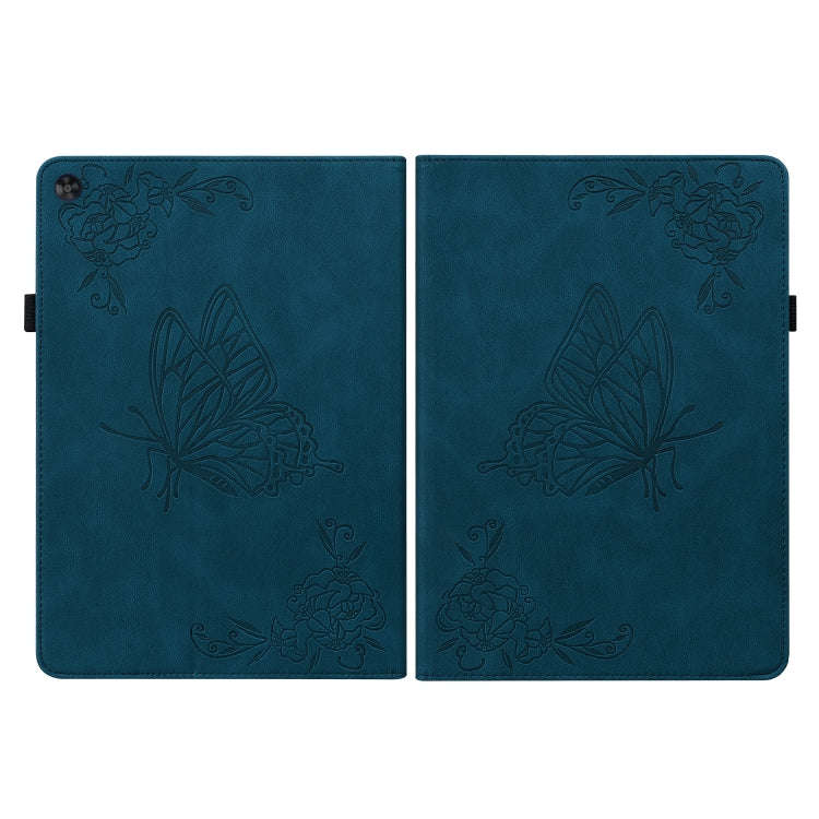 For Huawei MatePad SE Butterfly Flower Embossed Leather Tablet Case(Blue)