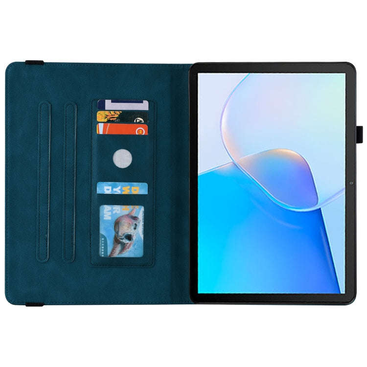For Huawei MatePad SE Butterfly Flower Embossed Leather Tablet Case(Blue)