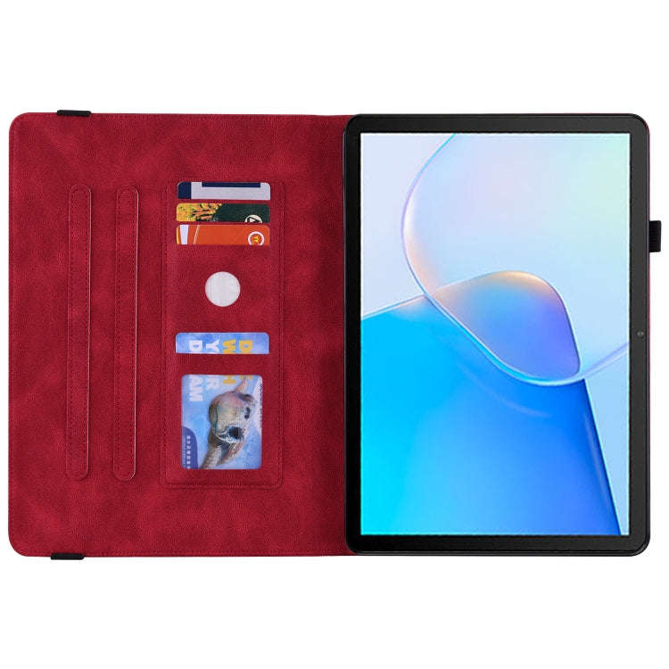 For Huawei MatePad SE Butterfly Flower Embossed Leather Tablet Case(Red)