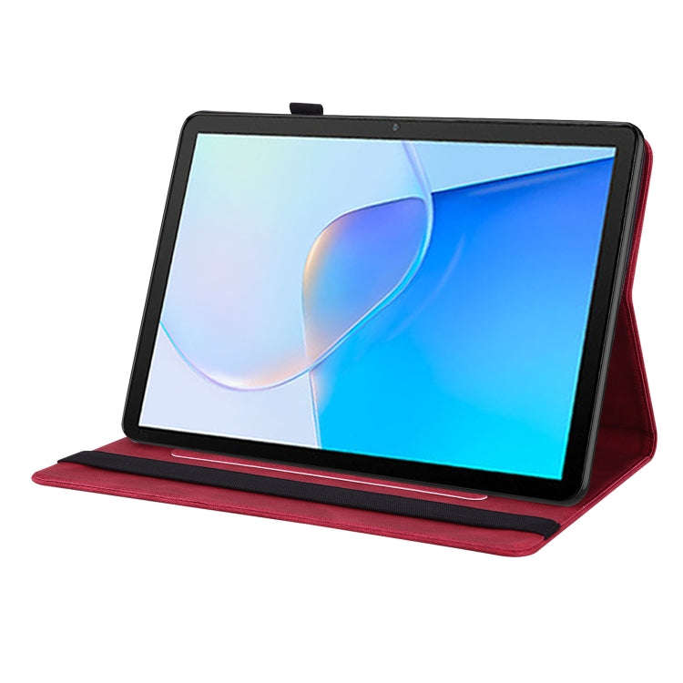 For Huawei MatePad SE Butterfly Flower Embossed Leather Tablet Case(Red)
