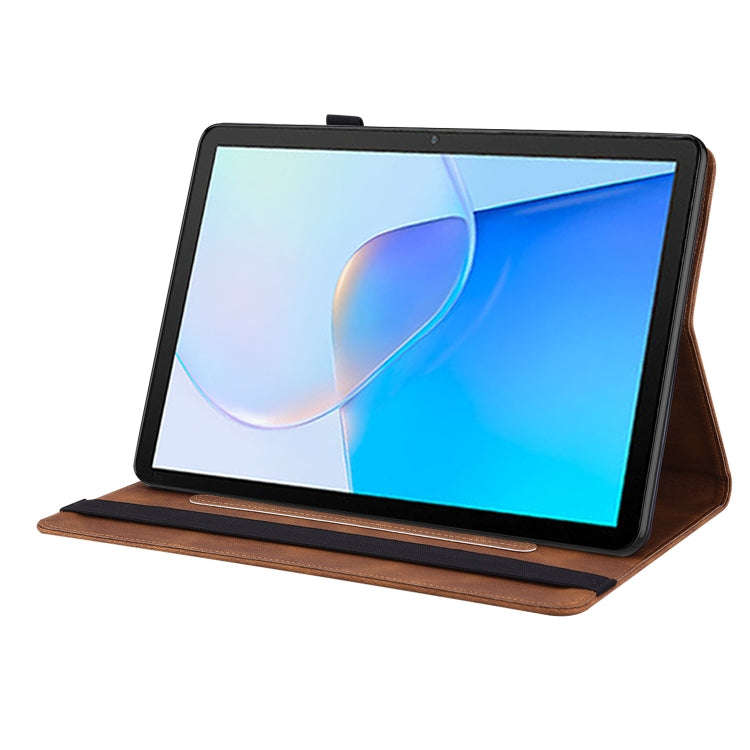 For Huawei MatePad SE Butterfly Flower Embossed Leather Tablet Case(Brown)