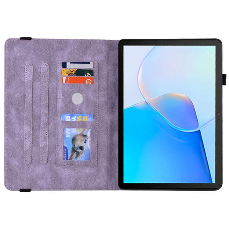 For Huawei MatePad SE Butterfly Flower Embossed Leather Tablet Case(Purple)