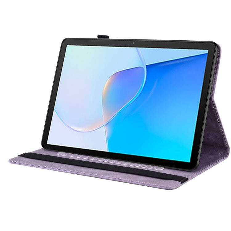 For Huawei MatePad SE Butterfly Flower Embossed Leather Tablet Case(Purple)