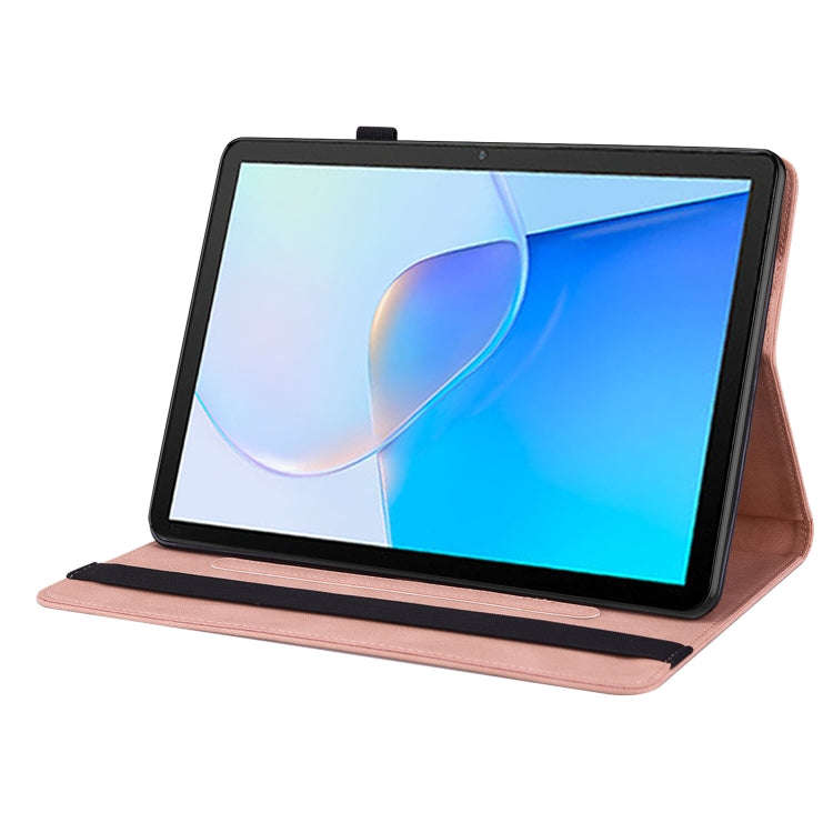 For Huawei MatePad SE Butterfly Flower Embossed Leather Tablet Case(Rose Gold)