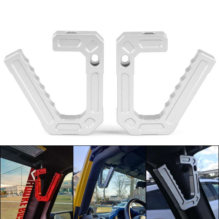 For Jeep Wrangler JK 2007-2018 Car Modification Aluminum Interior Handle(Silver)