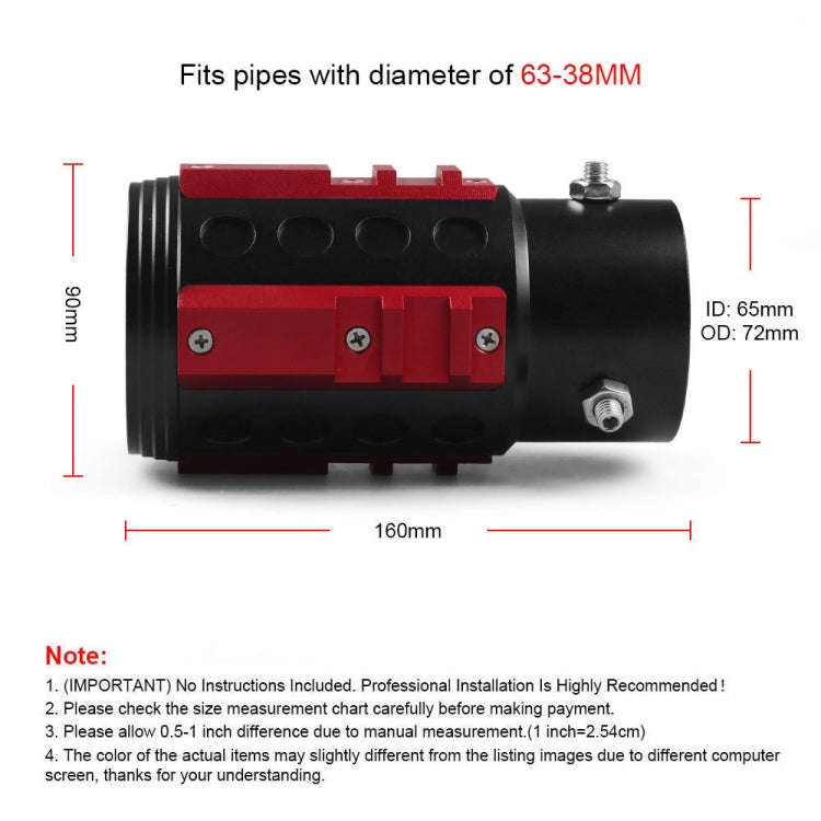 Car Modification Exhaust Pipe Tail Throat(Red)