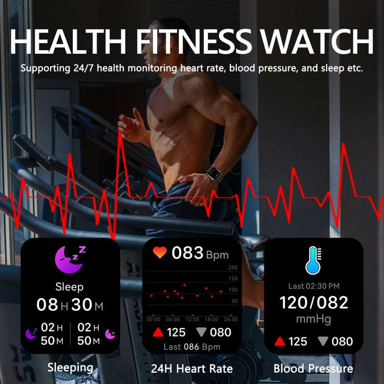 PG333 1.91 inch Waterproof Smart Sports Watch Support Heart Rate Monitoring / Blood Pressure Moni...