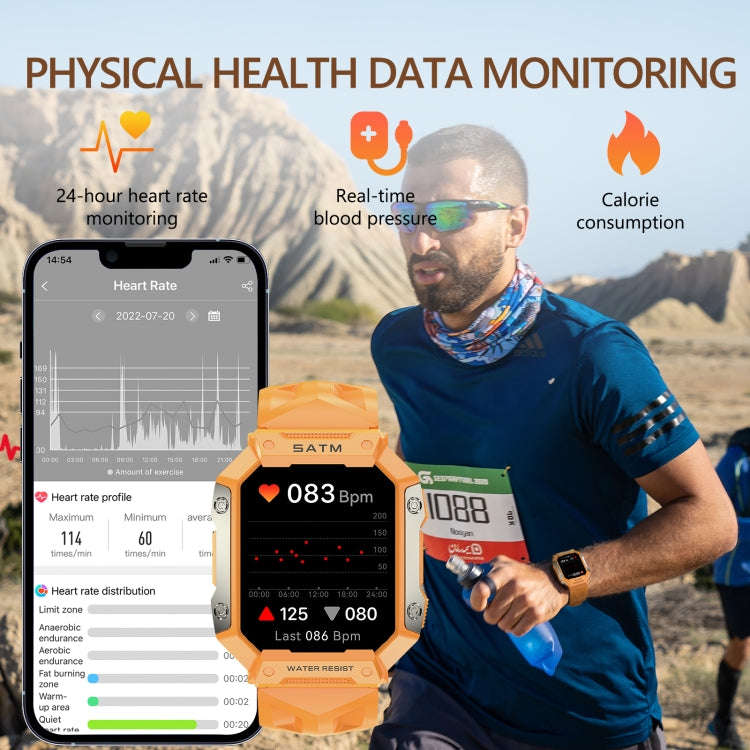 PG333 1.91 inch Waterproof Smart Sports Watch Support Heart Rate Monitoring / Blood Pressure Moni...