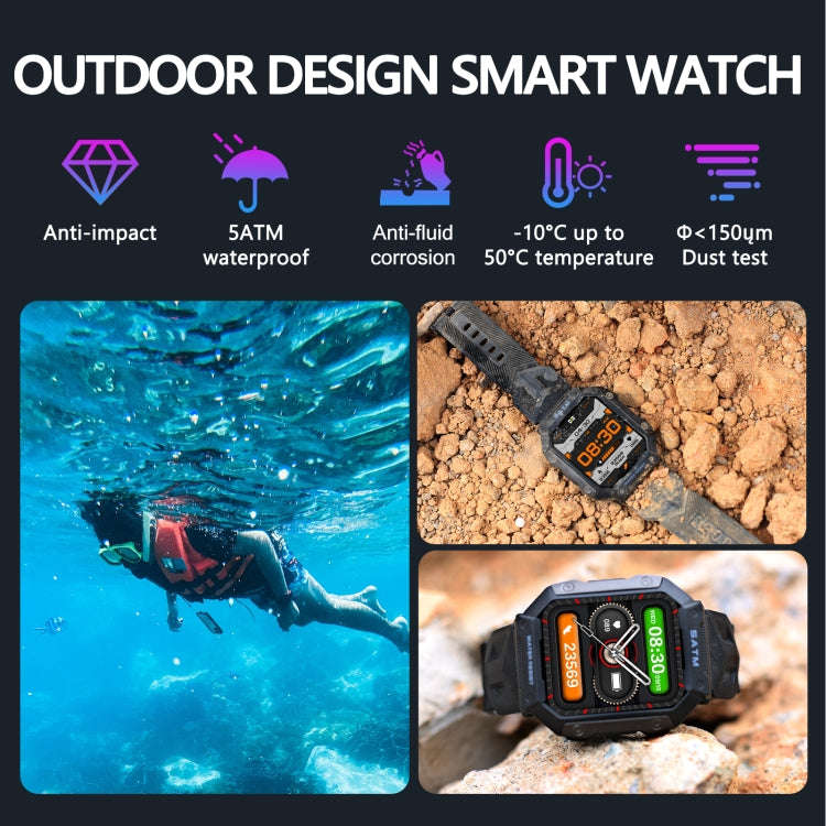 PG333 1.91 inch Waterproof Smart Sports Watch Support Heart Rate Monitoring / Blood Pressure Moni...
