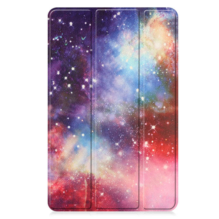 For Huawei Matepad SE 10.4 Custer Painted 3-Fold Holder Leather Tablet Case(Milky Way Nebula)