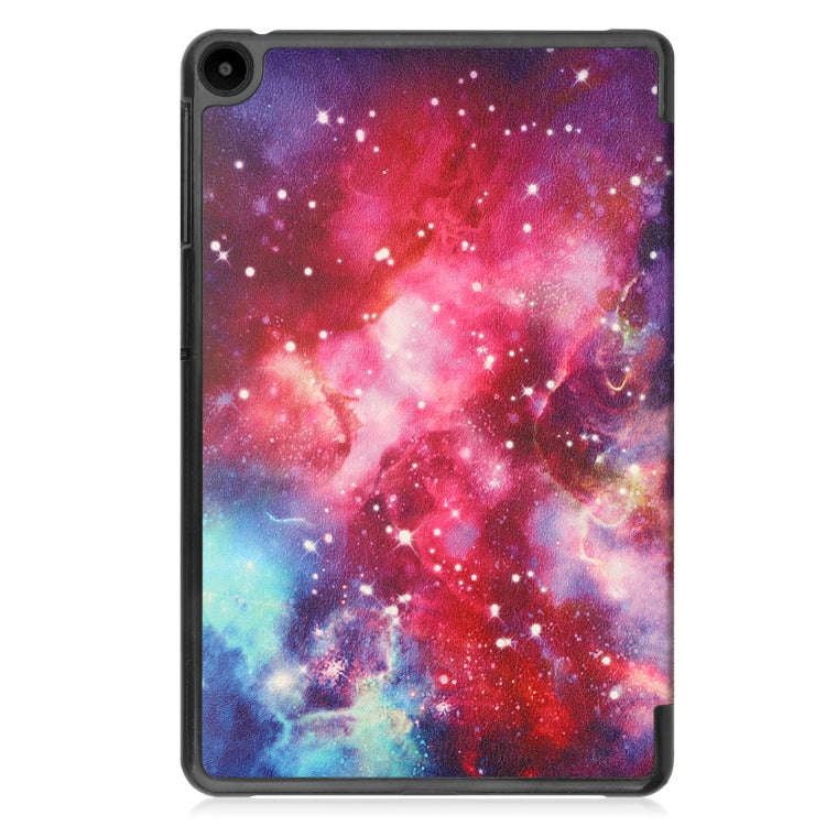For Huawei Matepad SE 10.4 Custer Painted 3-Fold Holder Leather Tablet Case(Milky Way Nebula)