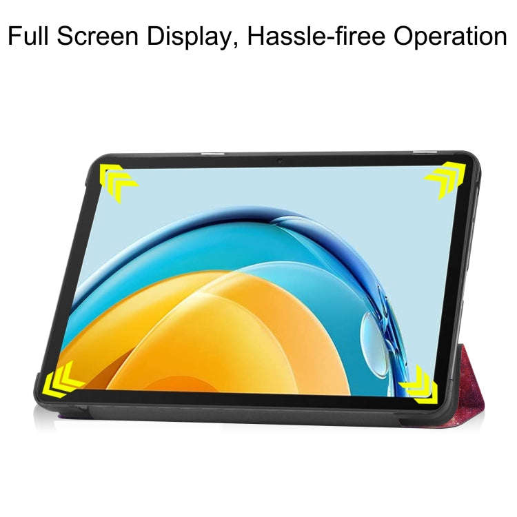 For Huawei Matepad SE 10.4 Custer Painted 3-Fold Holder Leather Tablet Case(Milky Way Nebula)