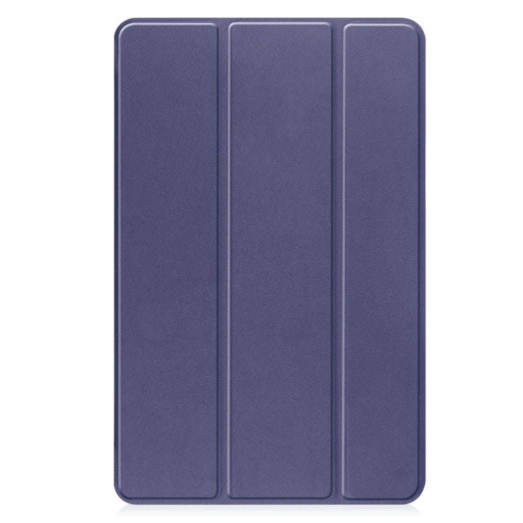 For Huawei Matepad SE 10.4 Custer Pure Color 3-Fold Holder Leather Tablet Case(Dark Blue)
