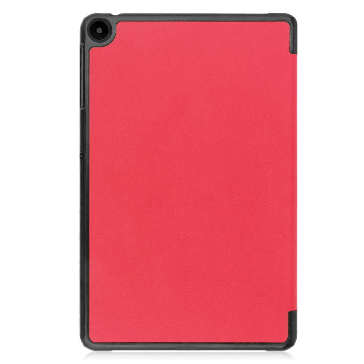 For Huawei Matepad SE 10.4 Custer Pure Color 3-Fold Holder Leather Tablet Case(Red)