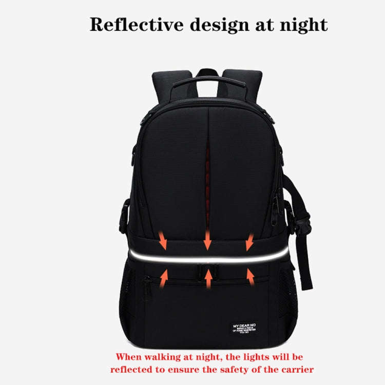 Large Capacity Waterproof Backpack Travel Shoulders Camera Bags(Gray Matte Inner Orange)