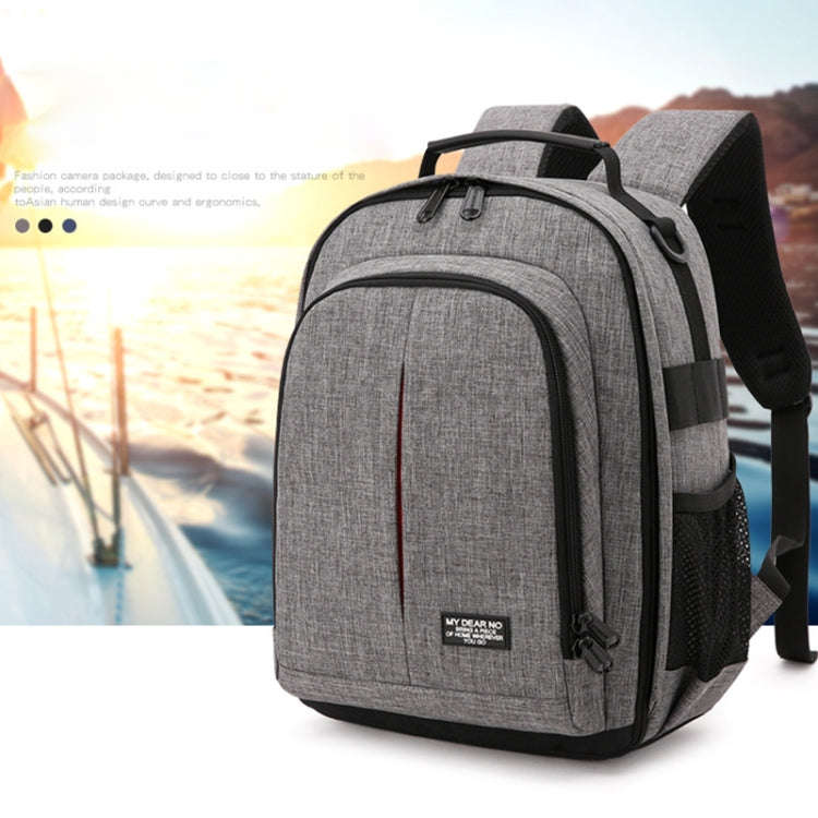 Small Waterproof Camera Backpack Shoulders SLR Camera Bag(Grey)