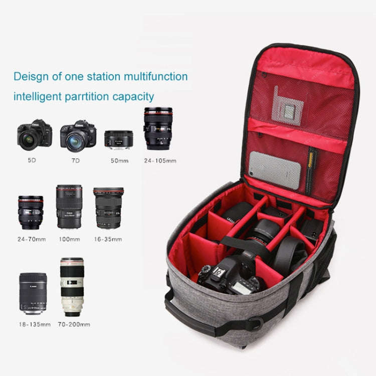 Small Waterproof Camera Backpack Shoulders SLR Camera Bag(Grey)