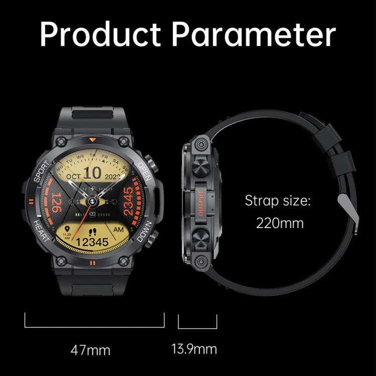 K56 Pro 1.39 inch Smart Silicone Strap Wristband Support Heart Rate Monitoring / Blood Pressure M...