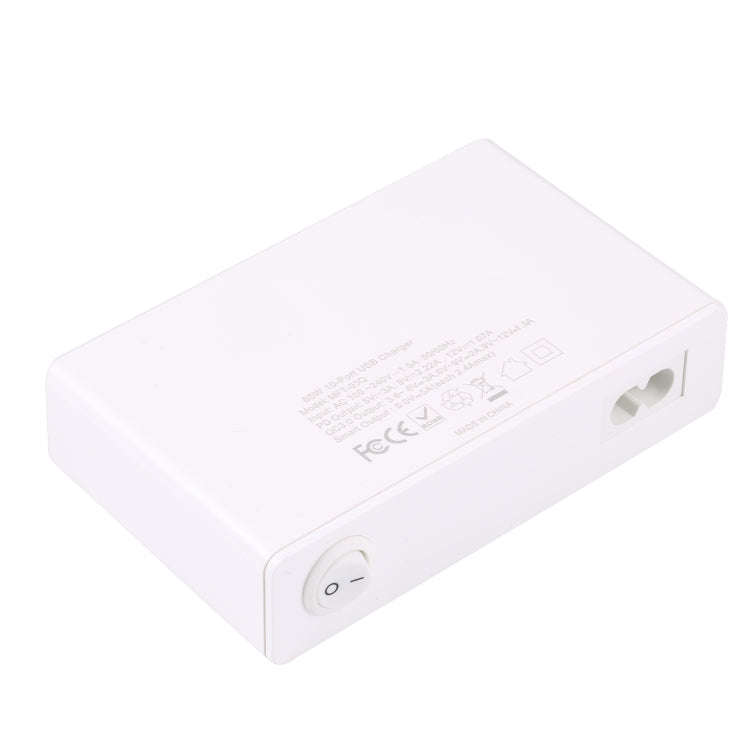 MFT-03Q 10 in 1 65W QC3.0 USB Smart Fast Charger, Plug Type:US Plug(White)
