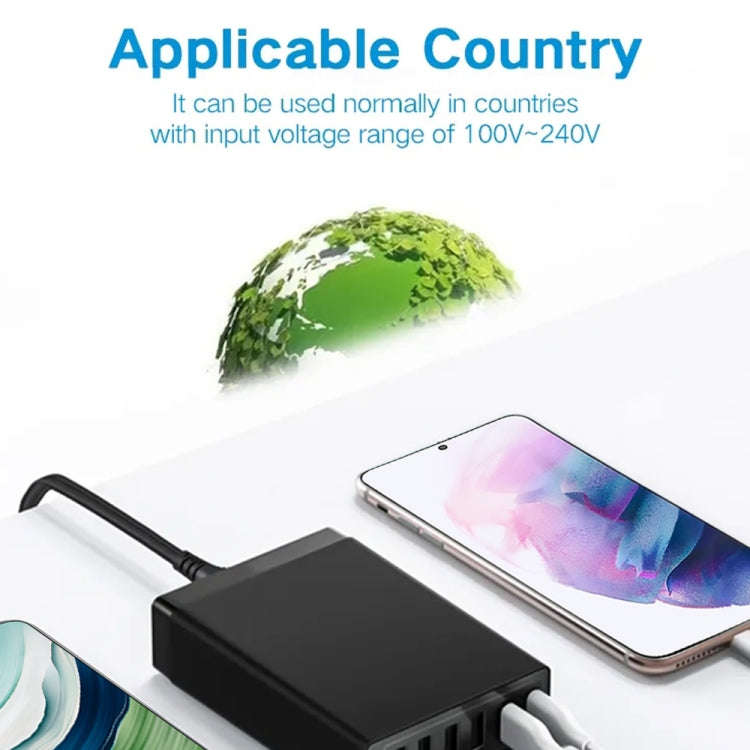 MFT-03Q 10 in 1 65W QC3.0 USB Smart Fast Charger, Plug Type:UK Plug(Black)