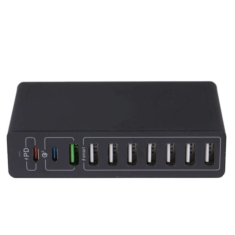 MFT-03Q 10 in 1 65W QC3.0 USB Smart Fast Charger, Plug Type:AU Plug(Black)