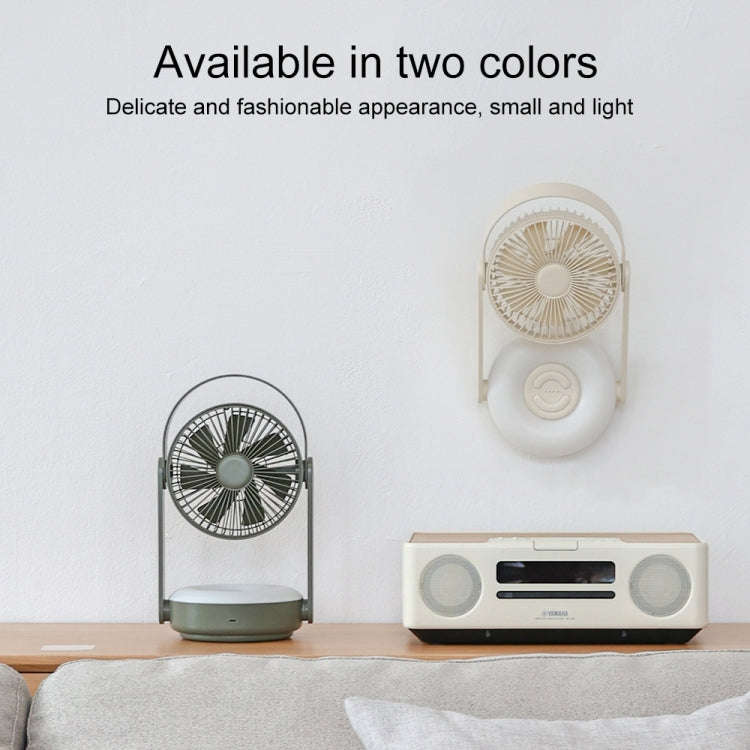 WT-F62 Outdoor Portable USB Charging Air Cooling Fan with LED Night Lamp(Army Green)