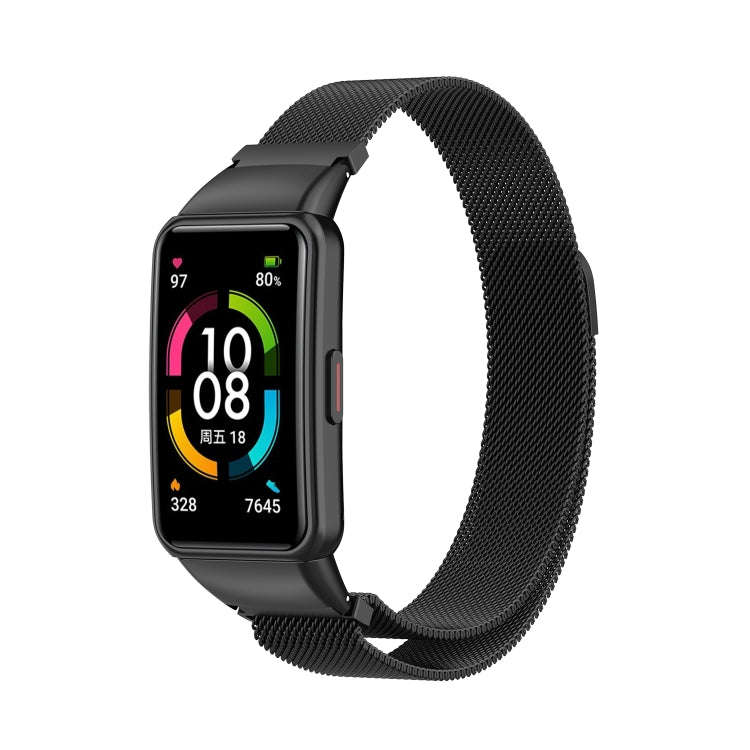 For Honor Band 7 Milan Magnetic Metal Watch Band(Black)