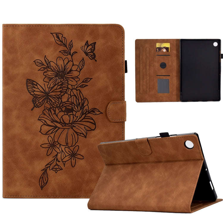 Peony Butterfly Embossed Leather Tablet Case For Huawei MatePad T 10 / T 10s / Honor Tablet Enjoy...