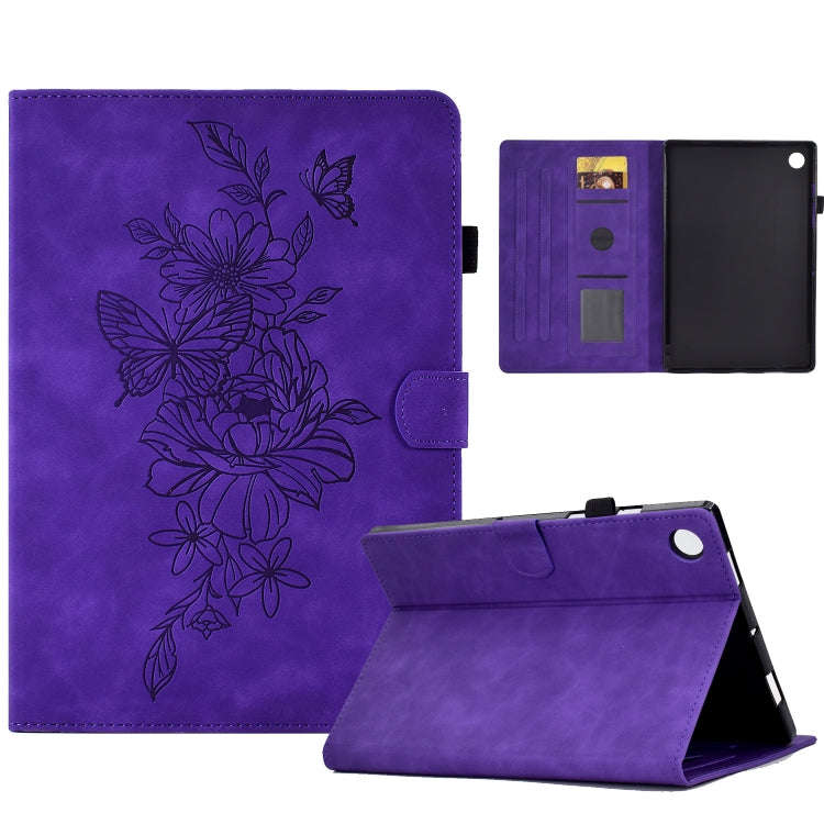 Peony Butterfly Embossed Leather Tablet Case For Huawei MatePad T 10 / T 10s / Honor Tablet Enjoy...