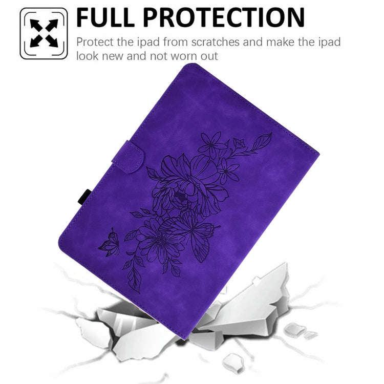 Peony Butterfly Embossed Leather Tablet Case For Huawei MatePad T 10 / T 10s / Honor Tablet Enjoy...