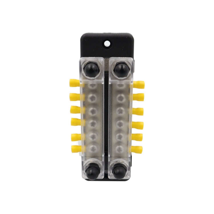 CP-3024 150A 12-48V RV Yacht Double-row 6-way Busbar with 16pcs Terminals(Black)