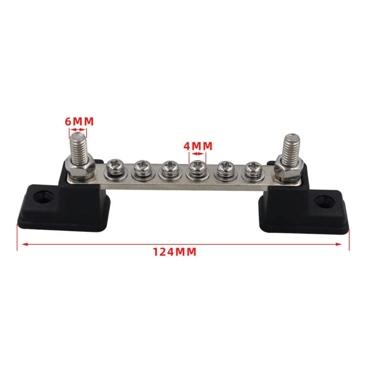 CP-3050 150A 12-48V RV Yacht 6-way Busbar with 8pcs Terminals(Black)
