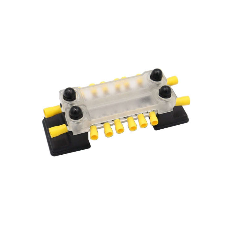 CP-3052 150A 12-48V RV Yacht Double-row 6-way Busbar with 16pcs Terminals(Black)