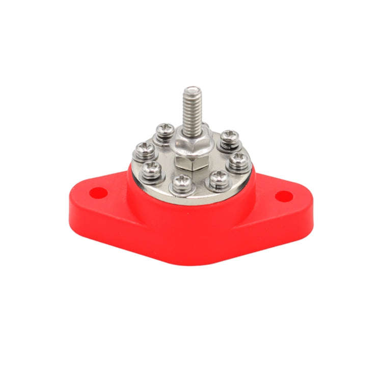 1/4 inch M6 RV Yacht 8-way Terminal Stud with 2 M5x20 Screws(Red)
