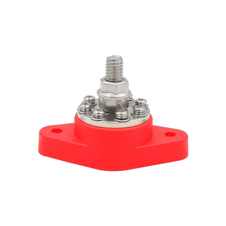 3/8 inch M10 RV Yacht 8-way Terminal Stud with 2 M5x20 Screws(Red)