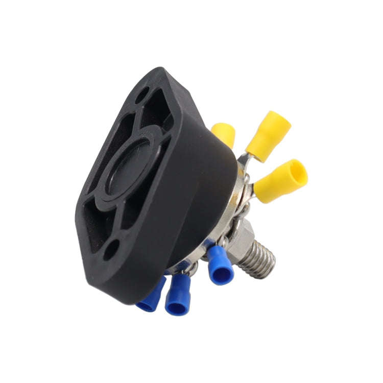 3/8 inch M10 RV Yacht 8-way Terminal Stud with 2 M5x20 Screws + 16pcs Terminals(Black)