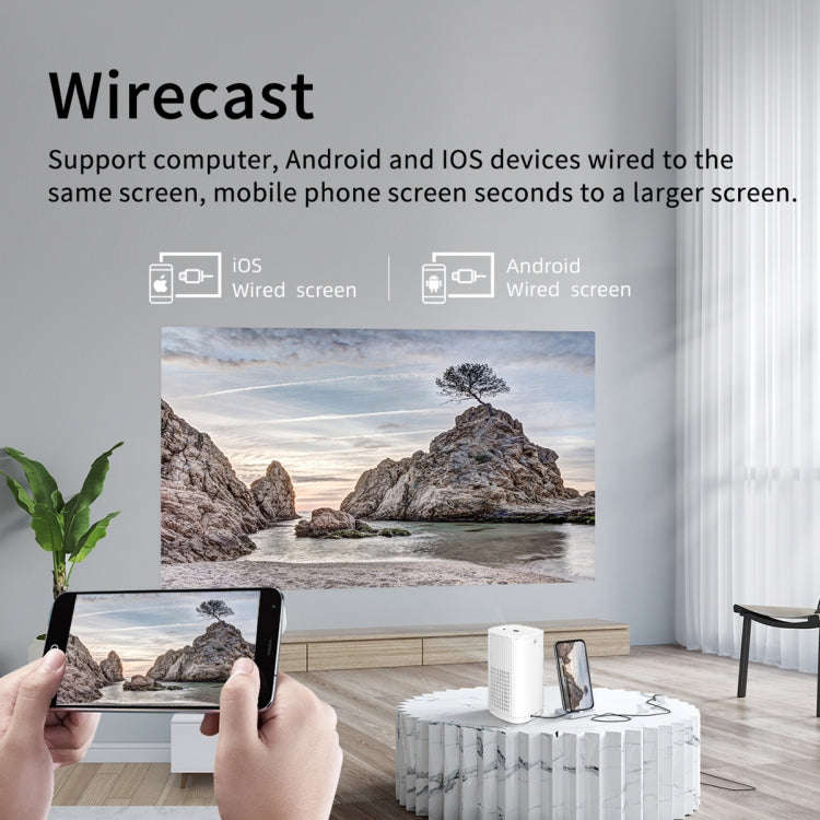 T1 480x360 800 Lumens Portable Mini LED Projector, Specification:EU Plug(White)