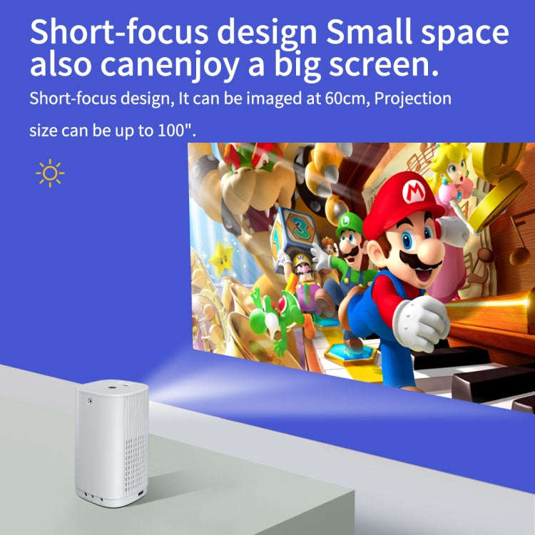 T1 480x360 800 Lumens Portable Mini LED Projector, Specification:EU Plug(White)