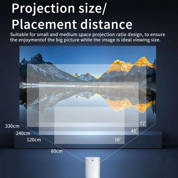 T1 480x360 800 Lumens Portable Mini LED Projector, Specification:EU Plug(White)