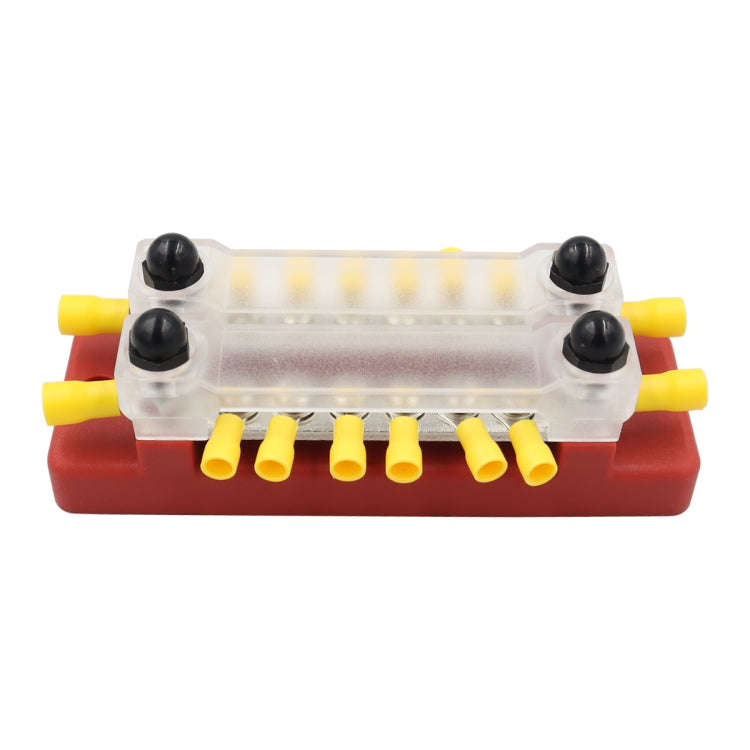 CP-3114 1 Pair 150A 12-48V RV Yacht Double-row 6-way Busbar with 32pcs Terminals