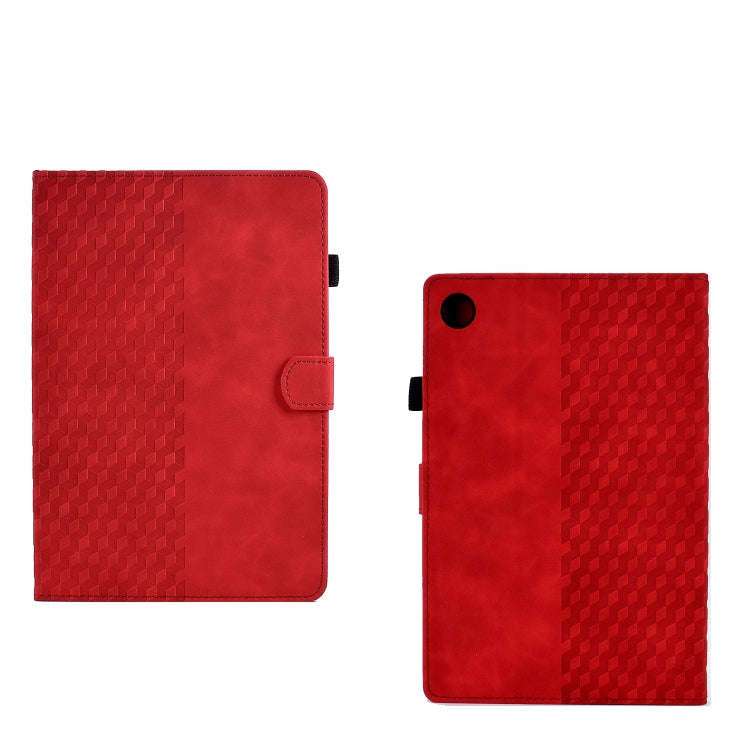 For Huawei MatePad T10 / T10S / Honor Tablet 6 Rhombus Embossed Leather Tablet Case(Red)