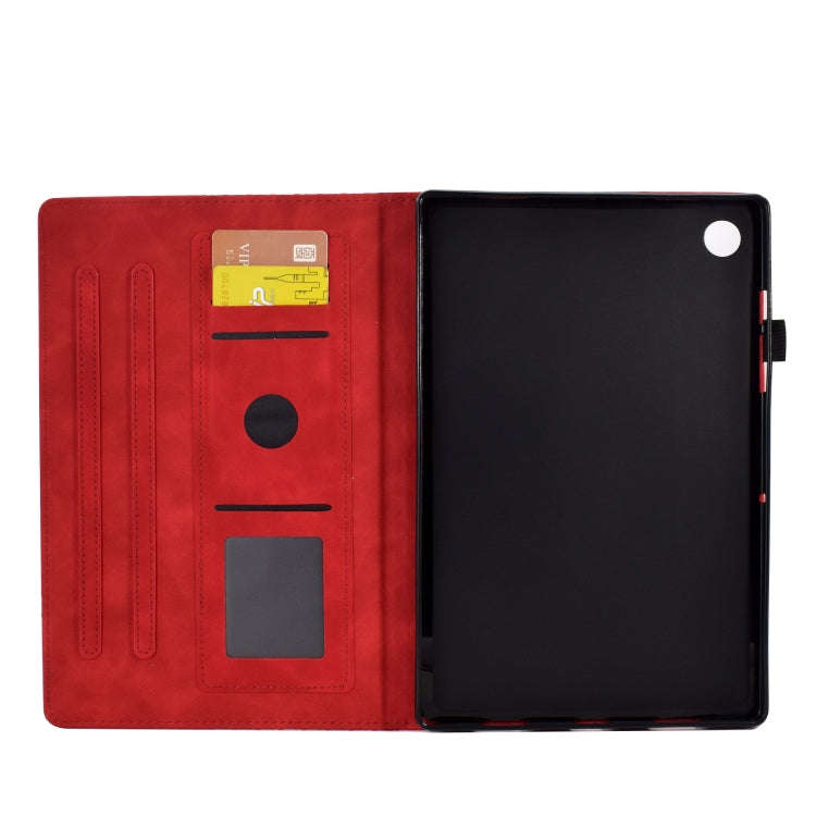 For Huawei MatePad T10 / T10S / Honor Tablet 6 Rhombus Embossed Leather Tablet Case(Red)