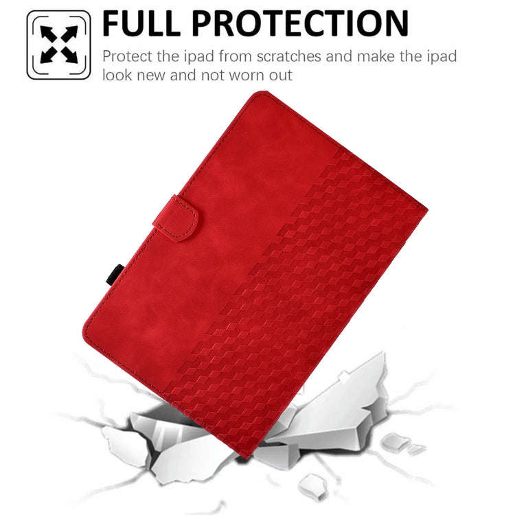 For Huawei MatePad T10 / T10S / Honor Tablet 6 Rhombus Embossed Leather Tablet Case(Red)