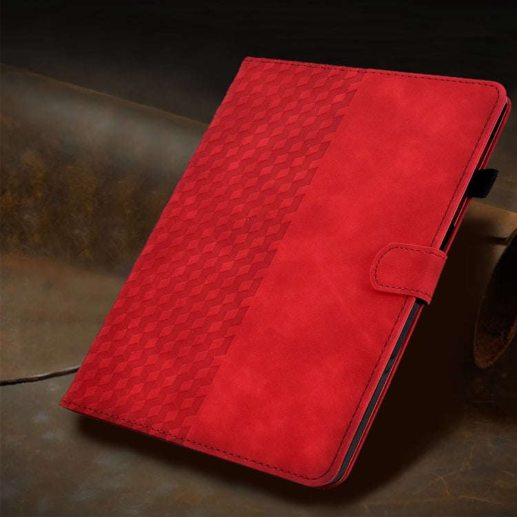 For Huawei MatePad T10 / T10S / Honor Tablet 6 Rhombus Embossed Leather Tablet Case(Red)