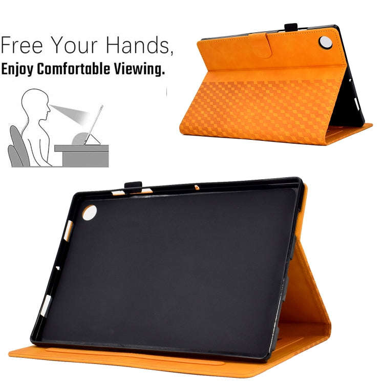 For Huawei MatePad T10 / T10S / Honor Tablet 6 Rhombus Embossed Leather Tablet Case(Khaki)