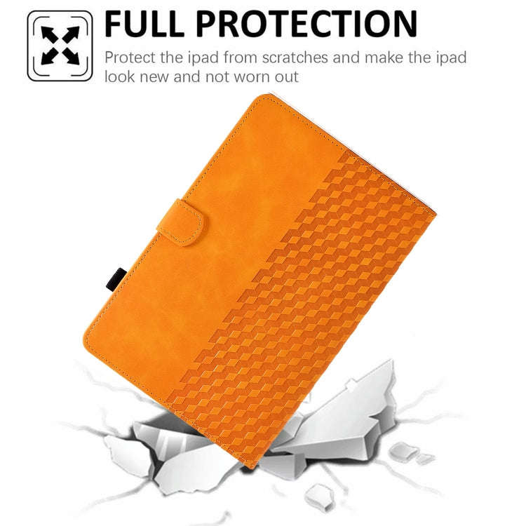 For Huawei MatePad T10 / T10S / Honor Tablet 6 Rhombus Embossed Leather Tablet Case(Khaki)