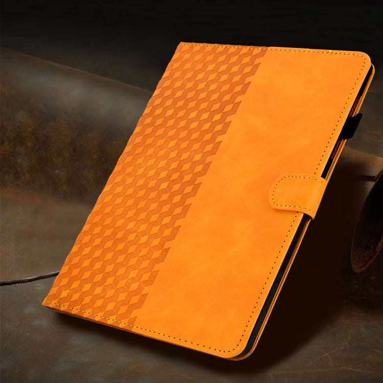 For Huawei MatePad T10 / T10S / Honor Tablet 6 Rhombus Embossed Leather Tablet Case(Khaki)