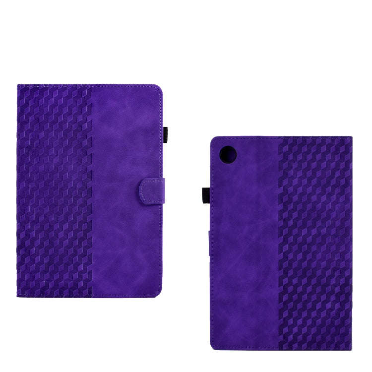 For Huawei MatePad T10 / T10S / Honor Tablet 6 Rhombus Embossed Leather Tablet Case(Purple)