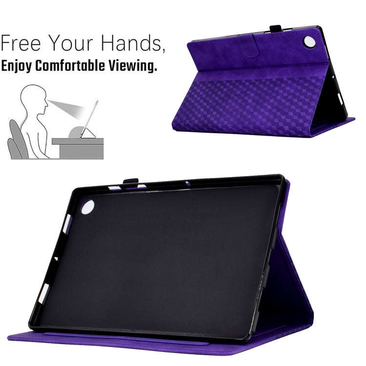 For Huawei MatePad T10 / T10S / Honor Tablet 6 Rhombus Embossed Leather Tablet Case(Purple)